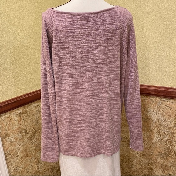 American Eagle Soft Cozy Stretchy Top Blouse Mauve Criss Cross Front Size Large - Picture 5 of 9